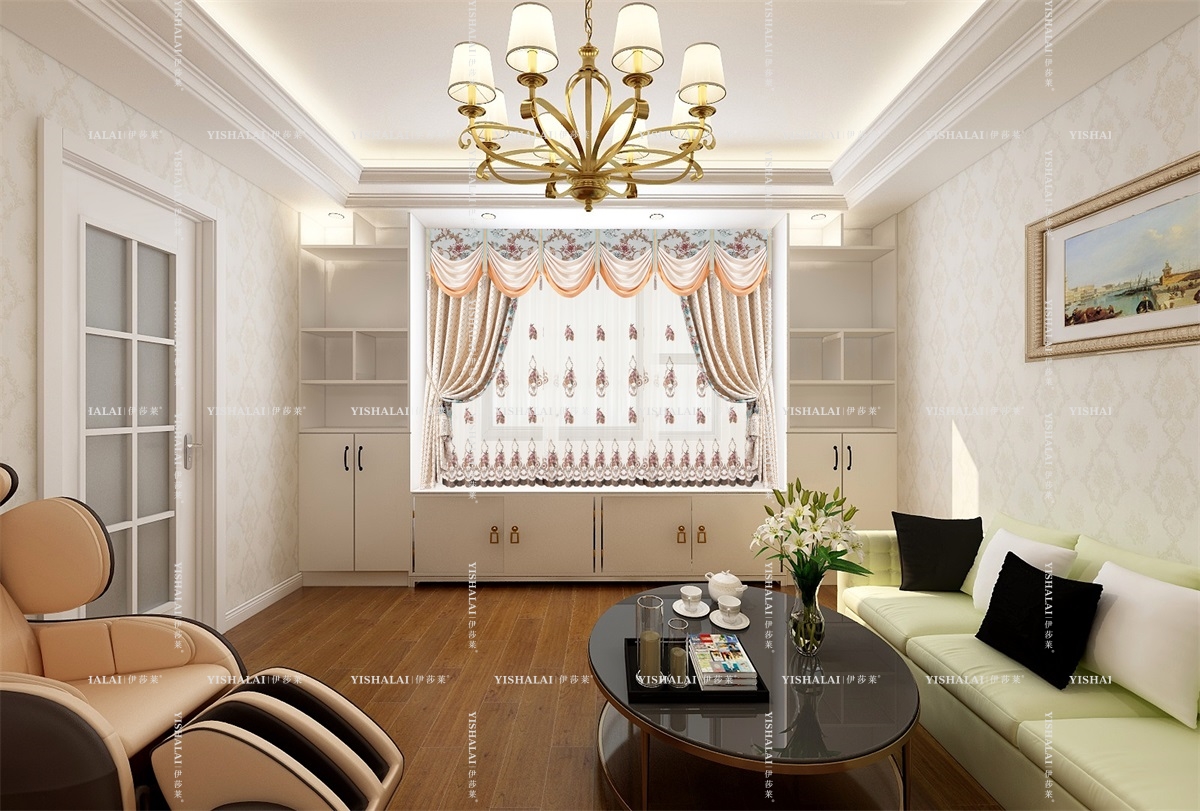 黄瓜成视频人APP-客厅飘窗窗帘效果图